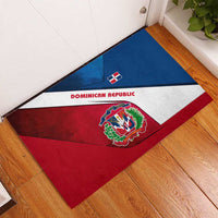 Dominican Republic Flag Rubber Doormat with Map National Coat of Arms Island Silhouette - Wonder Print Shop