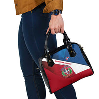 Dominican Republic Flag Shoulder Handbag with Map National Coat of Arms Island Silhouette - Wonder Print Shop