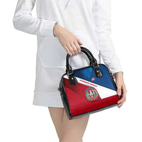 Dominican Republic Flag Shoulder Handbag with Map National Coat of Arms Island Silhouette - Wonder Print Shop