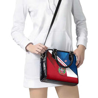 Dominican Republic Flag Shoulder Handbag with Map National Coat of Arms Island Silhouette - Wonder Print Shop