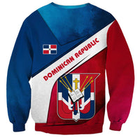 Dominican Republic Flag Sweatshirt with Map National Coat of Arms Island Silhouette - Wonder Print Shop