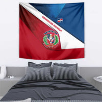 Dominican Republic Flag Tapestry with Map National Coat of Arms Island Silhouette - Wonder Print Shop
