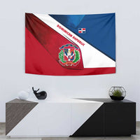Dominican Republic Flag Tapestry with Map National Coat of Arms Island Silhouette - Wonder Print Shop