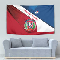 Dominican Republic Flag Tapestry with Map National Coat of Arms Island Silhouette - Wonder Print Shop