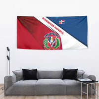 Dominican Republic Flag Tapestry with Map National Coat of Arms Island Silhouette - Wonder Print Shop