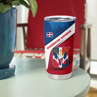 Dominican Republic Flag Tumbler Cup with Map National Coat of Arms Island Silhouette - Wonder Print Shop