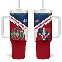 Dominican Republic Flag Tumbler With Handle with Map National Coat of Arms Island Silhouette - Wonder Print Shop