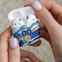 Personalized Argentina Football Champions AirPods Case Sun Of May Lion Mascot - Style of King