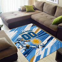 Personalized Argentina Football Champions Area Rug Sun Of May Lion Mascot - Style of King