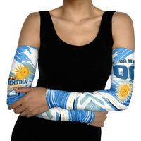 Personalized Argentina Football Champions Arm Sleeves Sun Of May Lion Mascot - Style of King