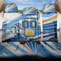 Personalized Argentina Football Champions Back Car Seat Cover Sun Of May Lion Mascot - Style of King