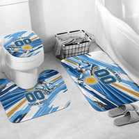 Personalized Argentina Football Champions Bathroom Set Sun Of May Lion Mascot - Style of King