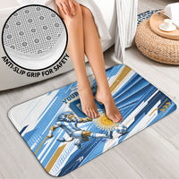Personalized Argentina Football Champions Bathroom Set Sun Of May Lion Mascot - Style of King