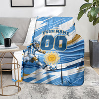 Personalized Argentina Football Champions Blanket Sun Of May Lion Mascot - Style of King