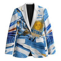 Personalized Argentina Football Champions Blazer Sun Of May Lion Mascot - Style of King