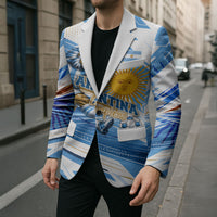 Personalized Argentina Football Champions Blazer Sun Of May Lion Mascot - Style of King