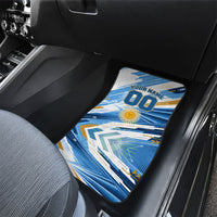 Personalized Argentina Football Champions Car Mats Sun Of May Lion Mascot - Style of King