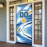 Personalized Argentina Football Champions Door Cover Sun Of May Lion Mascot - Style of King