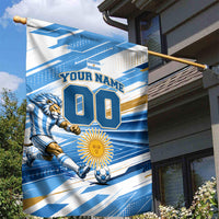 Personalized Argentina Football Champions Garden Flag Sun Of May Lion Mascot - Style of King