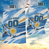 Personalized Argentina Football Champions Garden Flag Sun Of May Lion Mascot - Style of King