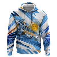 Personalized Argentina Football Champions Hoodie Sun Of May Lion Mascot - Style of King