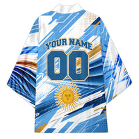 Personalized Argentina Football Champions Kimono Sun Of May Lion Mascot - Style of King