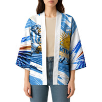 Personalized Argentina Football Champions Kimono Sun Of May Lion Mascot - Style of King
