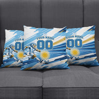 Personalized Argentina Football Champions Pillow Cover Sun Of May Lion Mascot - Style of King