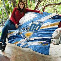 Personalized Argentina Football Champions Quilt Sun Of May Lion Mascot - Style of King