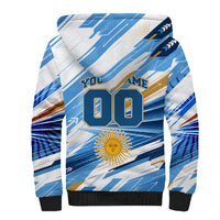 Personalized Argentina Football Champions Sherpa Hoodie Sun Of May Lion Mascot - Style of King