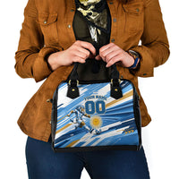 Personalized Argentina Football Champions Shoulder Handbag Sun Of May Lion Mascot - Style of King
