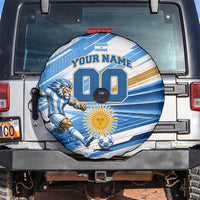 Personalized Argentina Football Champions Spare Tire Cover Sun Of May Lion Mascot - Style of King