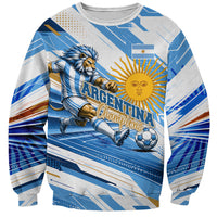Personalized Argentina Football Champions Sweatshirt Sun Of May Lion Mascot - Style of King