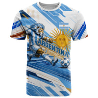 Personalized Argentina Football Champions T Shirt Sun Of May Lion Mascot - Style of King
