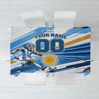 Personalized Argentina Football Champions Tablecloth Sun Of May Lion Mascot - Style of King
