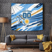 Personalized Argentina Football Champions Tapestry Sun Of May Lion Mascot - Style of King