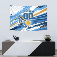 Personalized Argentina Football Champions Tapestry Sun Of May Lion Mascot - Style of King
