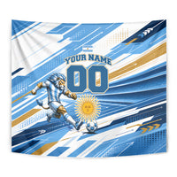 Personalized Argentina Football Champions Tapestry Sun Of May Lion Mascot - Style of King