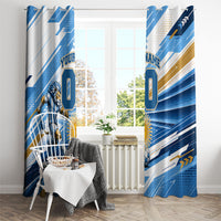 Personalized Argentina Football Champions Window Curtain Sun Of May Lion Mascot - Style of King