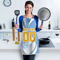 Personalized Argentina Football Fan Pride Apron Sun Of May Motif With Distressed Textures And Waves