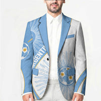 Personalized Argentina Football Fan Pride Blazer Sun Of May Motif With Distressed Textures And Waves