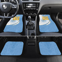 Personalized Argentina Football Fan Pride Car Mats Sun Of May Motif With Distressed Textures And Waves