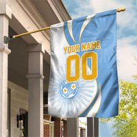 Personalized Argentina Football Fan Pride Garden Flag Sun Of May Motif With Distressed Textures And Waves