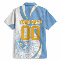 Personalized Argentina Football Fan Pride Hawaiian Shirt Sun Of May Motif With Distressed Textures And Waves