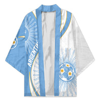 Personalized Argentina Football Fan Pride Kimono Sun Of May Motif With Distressed Textures And Waves