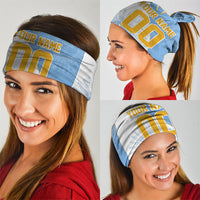 Personalized Argentina Football Fan Pride Neck Gaiter Sun Of May Motif With Distressed Textures And Waves