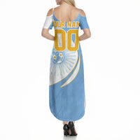 Personalized Argentina Football Fan Pride Summer Maxi Dress Sun Of May Motif With Distressed Textures And Waves