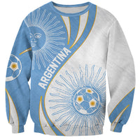 Personalized Argentina Football Fan Pride Sweatshirt Sun Of May Motif With Distressed Textures And Waves