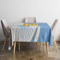 Personalized Argentina Football Fan Pride Tablecloth Sun Of May Motif With Distressed Textures And Waves