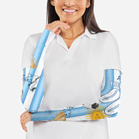 Personalized Argentina Football Fan Arm Sleeves Sun Of May - Albiceleste Stripes Argentina Flag
